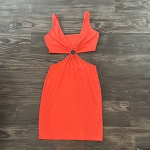 Orange cut out dress